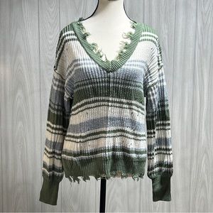 Rue21 Striped V-Neck Sweater Size XS